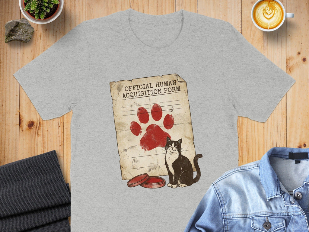 Official Human Acquisition Form Cat Lover T-shirt