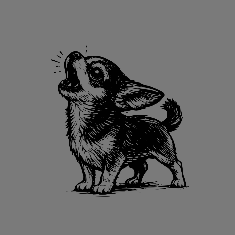 Small Cute Chihuahua Sketch Howling Adorable Dog Product