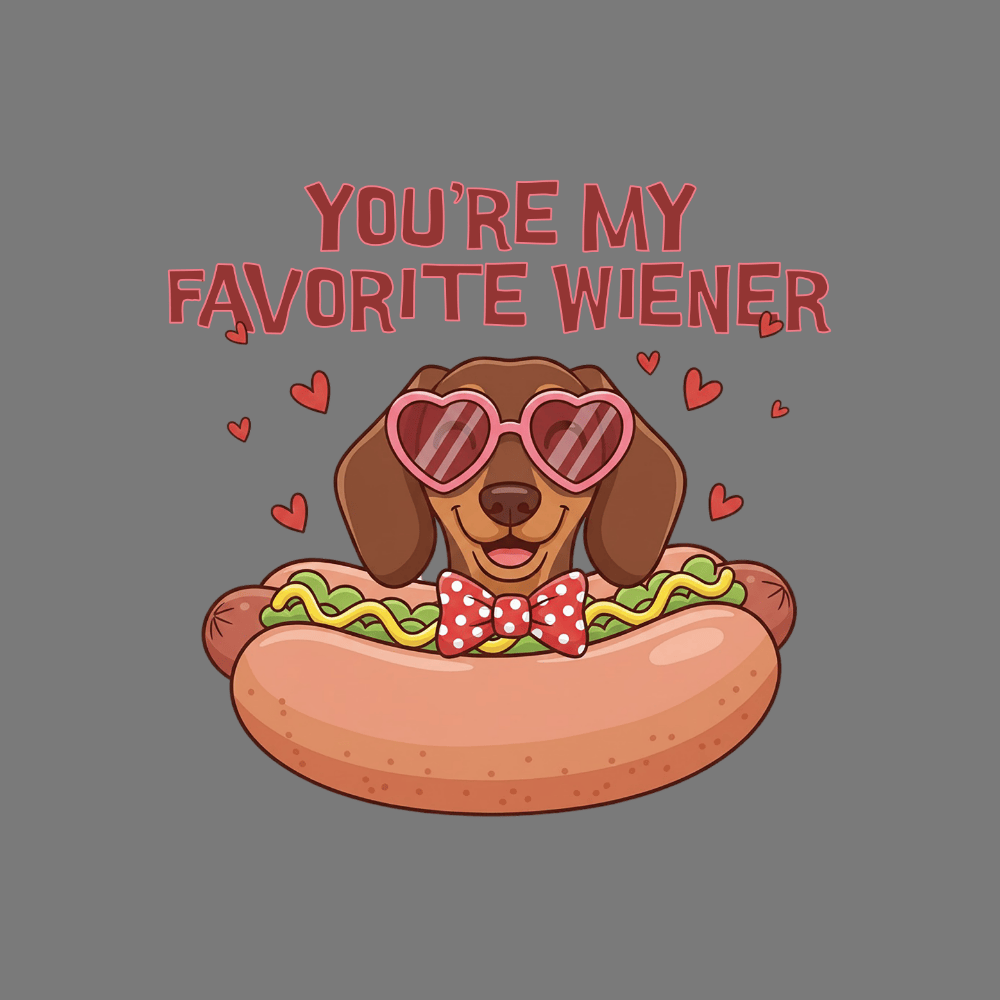 You're My Favorite Wiener Cute Dog in Hot Dog Design