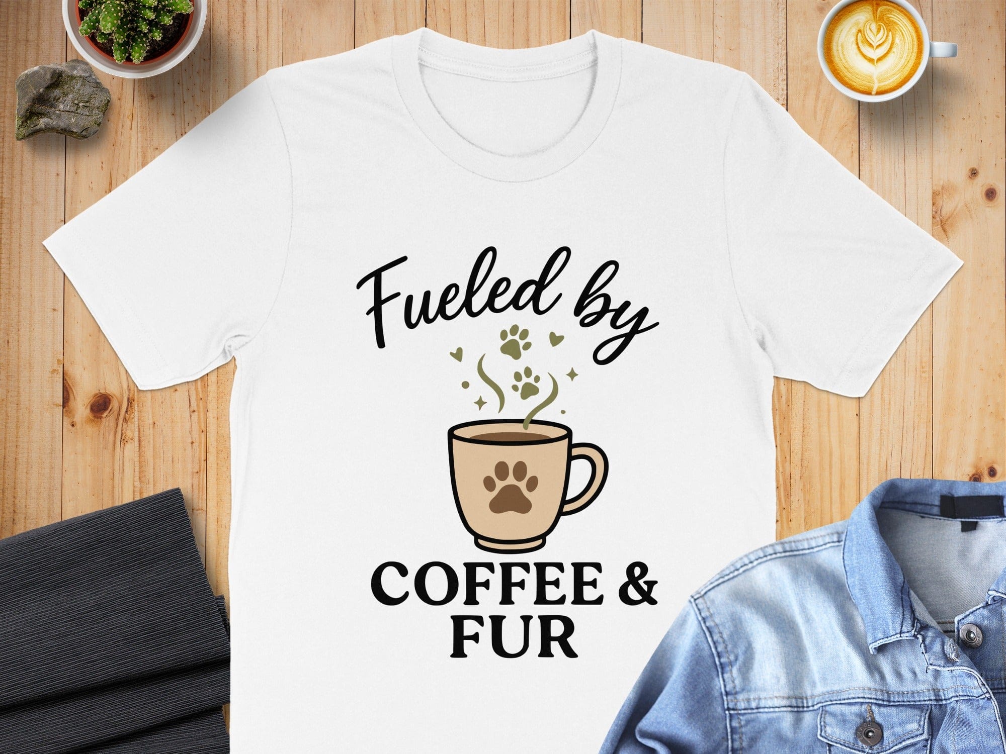 Fueled by Coffee & Fur Graphic T-shirt