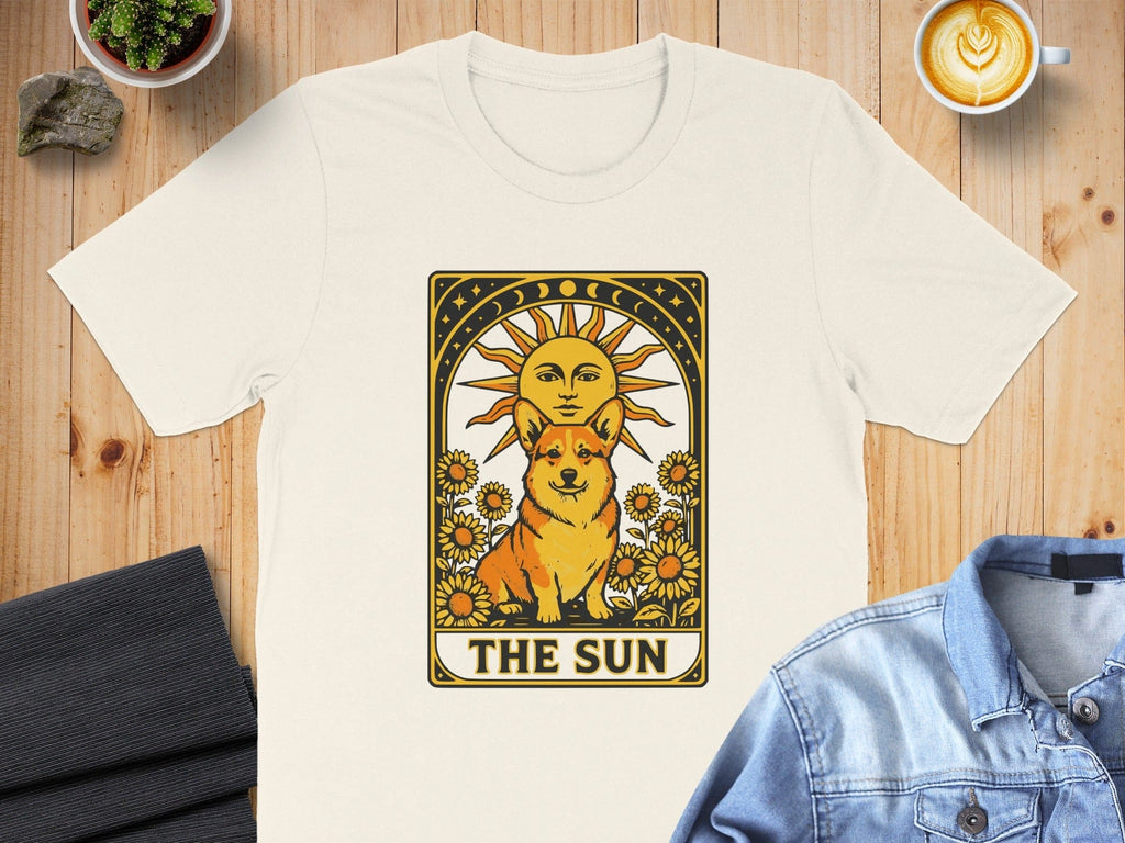 The Sun Corgi Dog Graphic Tee Shirt Casual Shirt