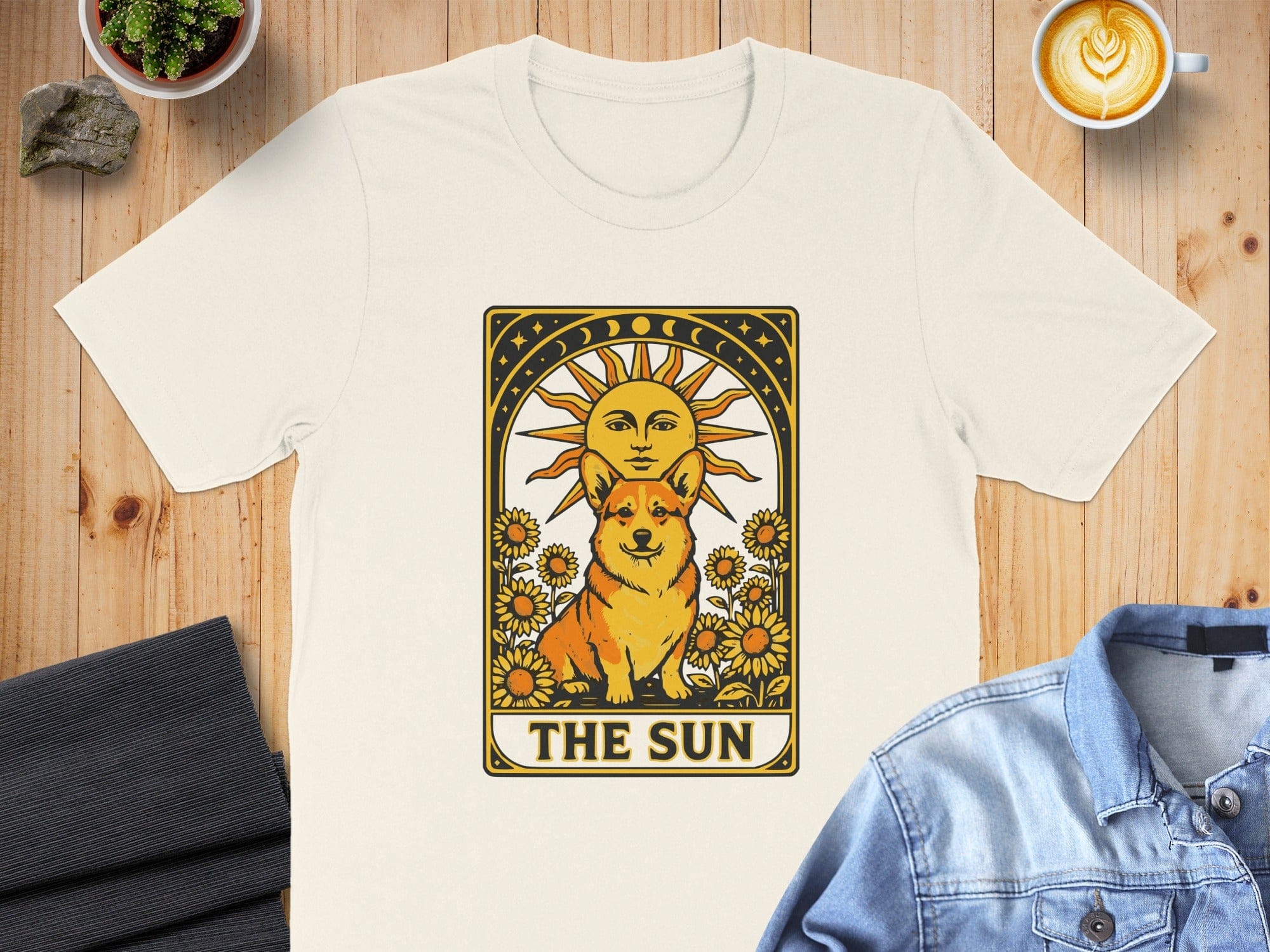 The Sun Corgi Dog Graphic Tee Shirt Casual Shirt
