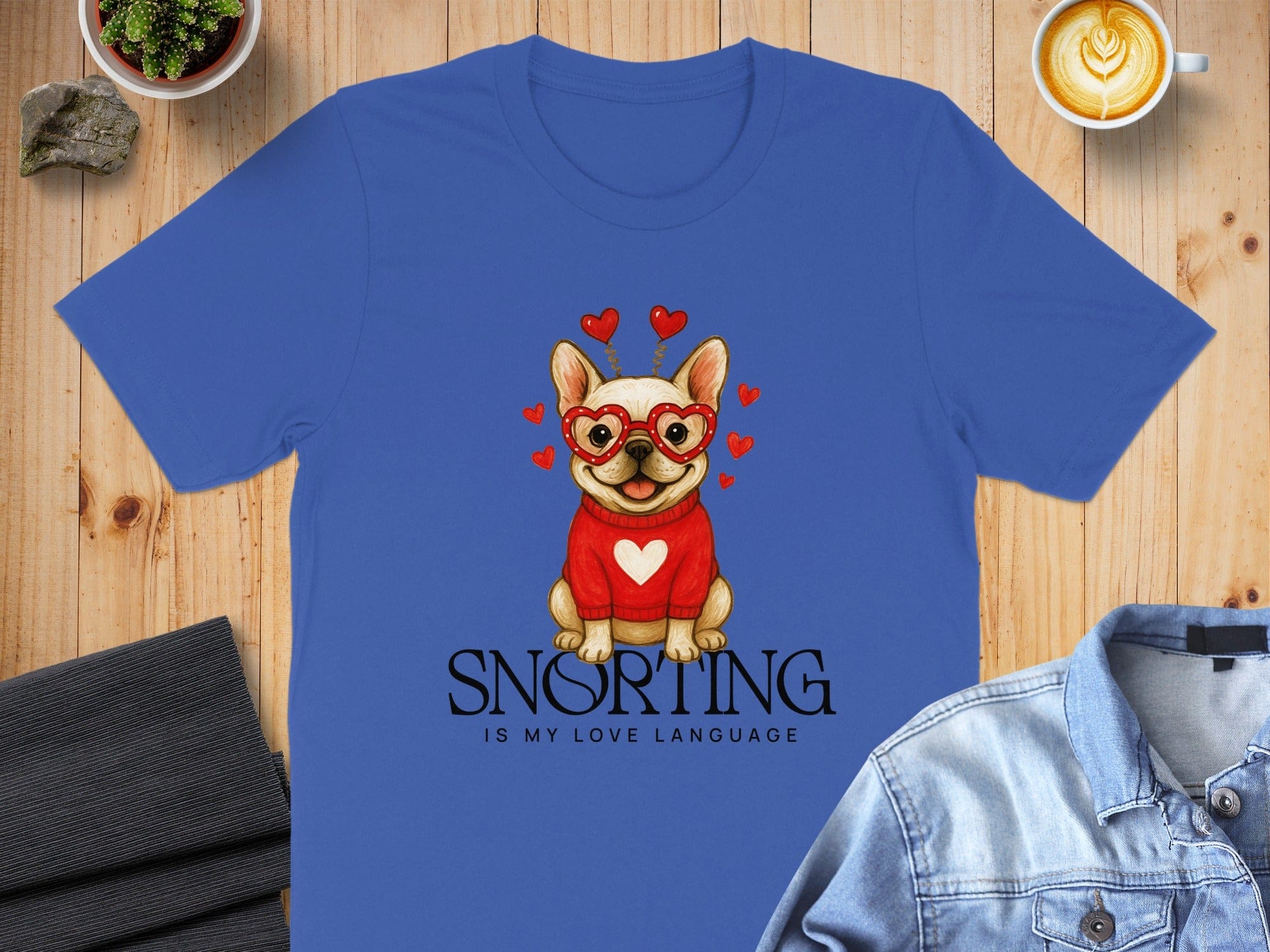 Snorting Is My Love Language Dog Wearing Glasses T-Shirt