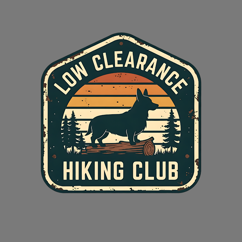 Low Clearance Hiking Club Vintage Style Sign