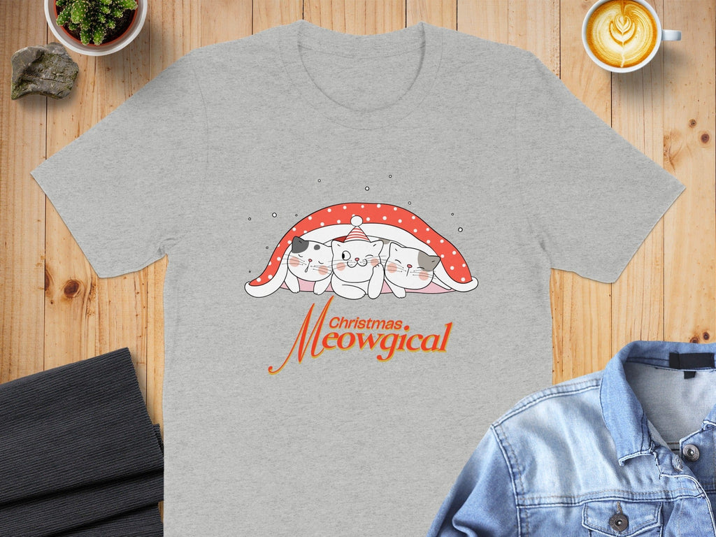 Christmas Meowgical Cat Design T-Shirt