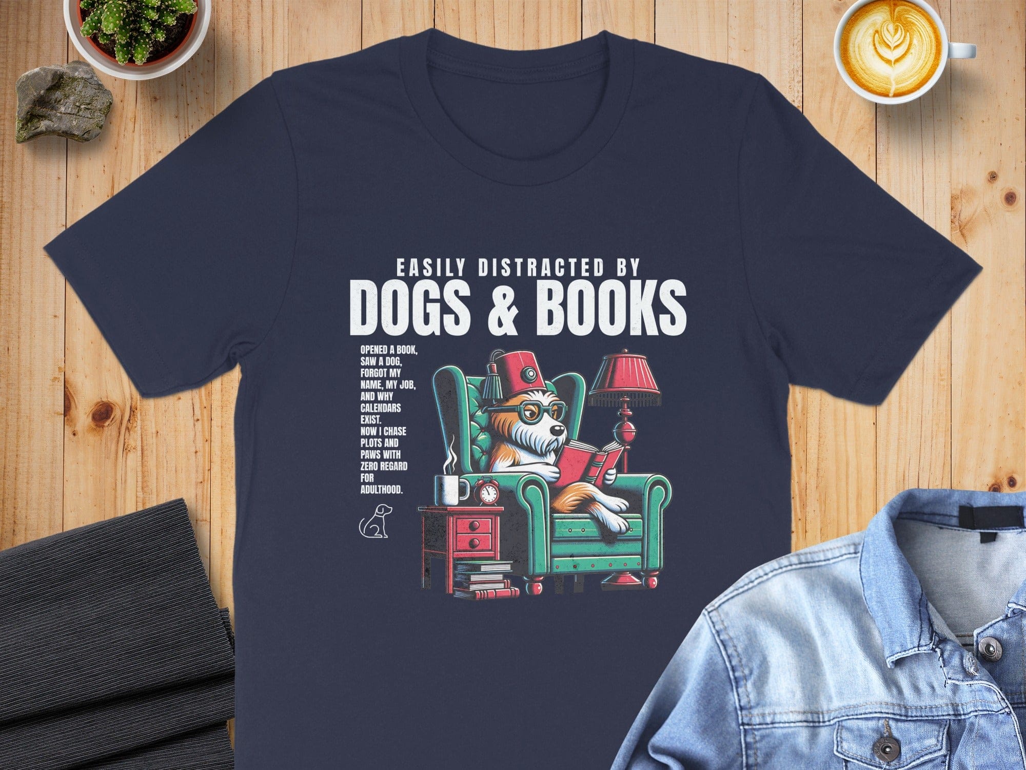 Easily Distracted By Dogs And Books T-shirt
