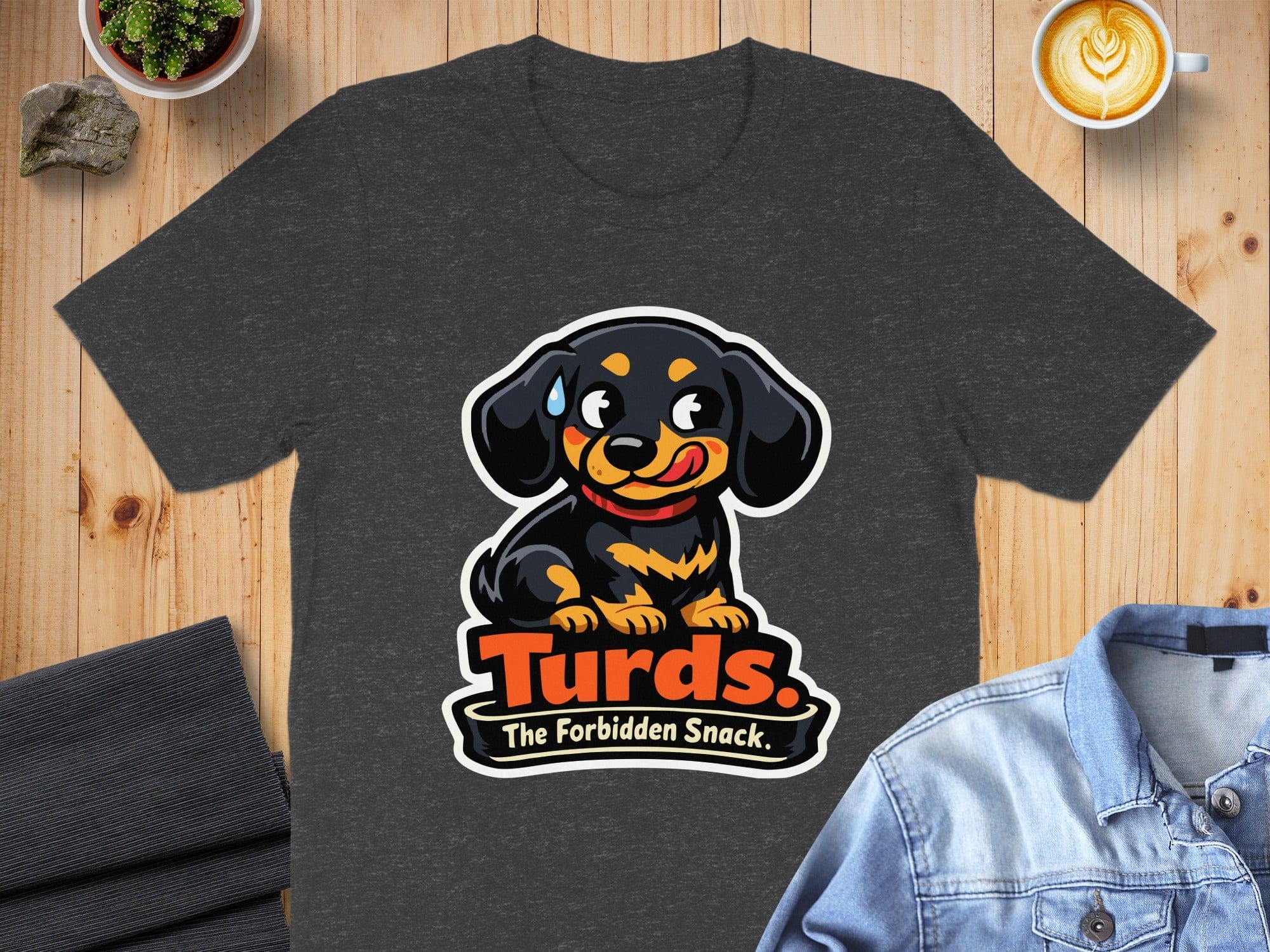 Cute Dog Turds The Forbidden Snack T-shirt Design