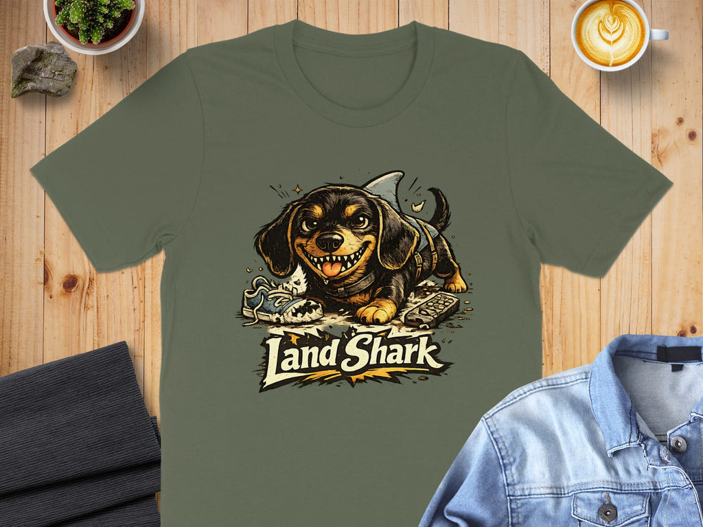 Land Shark Graphic Dog Design T-Shirt