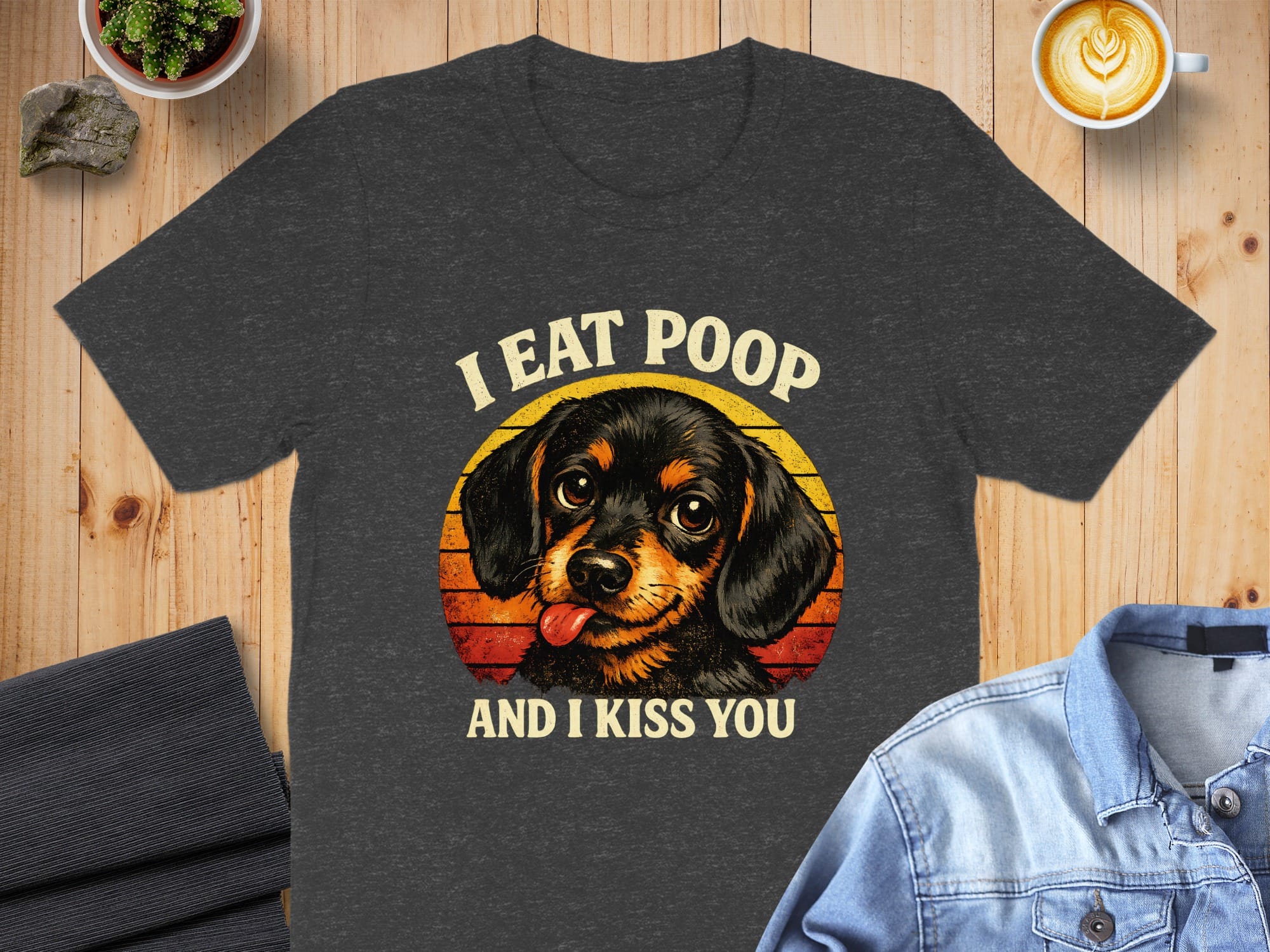 I Eat Poop And I Kiss You Funny Dog Graphic T-Shirt