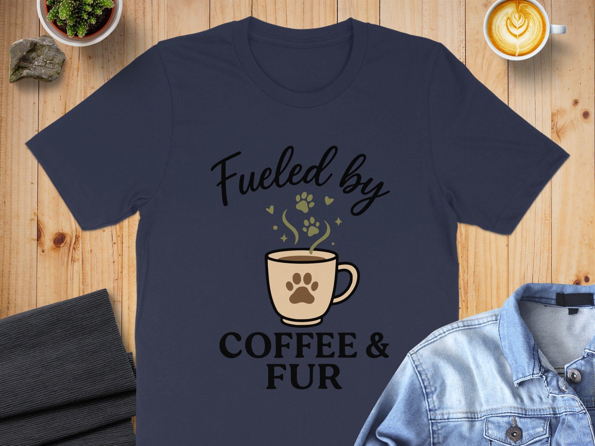 Fueled by Coffee and Fur Graphic T-Shirt