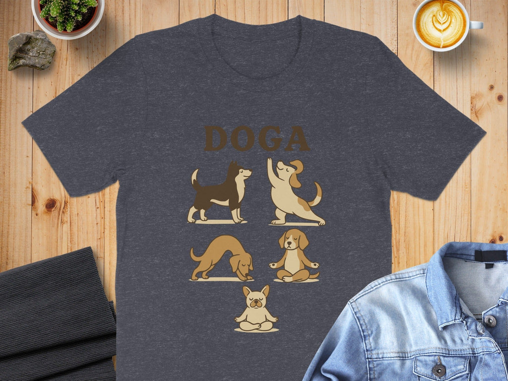 Doga Inspired Canine Yoga Graphic T-Shirt for Dog Lovers